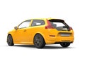 Stylish yellow modern electric family car Royalty Free Stock Photo