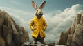 Stylish Yellow Rabbit In Cinema4d: A Consumer Culture Critique