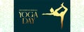 stylish yoga day posture banner for calm ad wellness