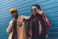 stylish young african american couple standing together