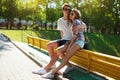 Stylish young couple teenagers in love Royalty Free Stock Photo