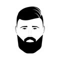 Stylish young man with a beard and mustache on a white background vector