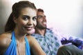 Stylish Young Woman Smiling By A Man Royalty Free Stock Photo