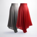 Stylish Zbrush-inspired Women\'s Skirts In Red And Grey