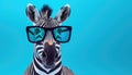 Stylish Zebra Showcases the Latest in Animal Fashion with Cool Sunglasses - Generative AI