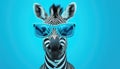 Stylish Zebra Showcases the Latest in Animal Fashion with Cool Sunglasses - Generative AI