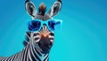 Stylish Zebra Showcases the Latest in Animal Fashion with Cool Sunglasses - Generative AI Royalty Free Stock Photo