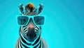 Stylish Zebra Showcases the Latest in Animal Fashion with Cool Sunglasses - Generative AI