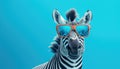 Stylish Zebra Showcases the Latest in Animal Fashion with Cool Sunglasses - Generative AI Royalty Free Stock Photo