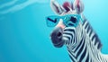 Stylish Zebra Showcases the Latest in Animal Fashion with Cool Sunglasses - Generative AI Royalty Free Stock Photo