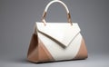 Stylishly Chic: A 3D White Handbag Pops Against a Grey Background