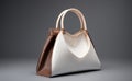 Stylishly Chic: A 3D White Handbag Pops Against a Sleek Grey Background