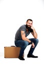 Stylishly confident. Handsome young bearded man Royalty Free Stock Photo