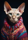 Stylishly Purr-fect: A Closeup of a Professional Kitten in a Tri