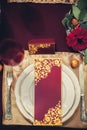 Stylishly served festive table for the newlyweds Royalty Free Stock Photo