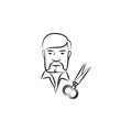 stylist avatar sketch style illustration. Element of professions for mobile concept and web apps illustration. Illustration for we