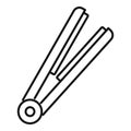 Stylist hair flat iron icon, outline style