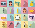 Stylist icons set, flat style Royalty Free Stock Photo