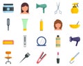 Stylist icons set flat vector isolated Royalty Free Stock Photo