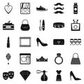 Stylist icons set, simple style