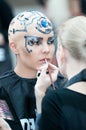 Stylist and model on show for creative makeup