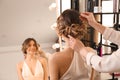 Stylist working with client in salon Royalty Free Stock Photo