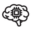 Stylistic Icon Representing Artificial Intelligence, Neural Network, Computer Thinking