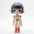 Stylistic Manga Inspired White Doll Toy In Orange Outfit
