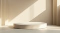 Stylize product placement backdrop, An empty podium mockup displaying a sleek design, positioned in a simple, uncluttered
