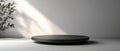 Stylize product placement backdrop, Modern mockup podium isolated in a plain background, emphasizing its clean lines and