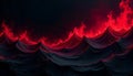 Abstract waves of deep black meeting vibrant red flames Royalty Free Stock Photo