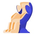 Stylized abstract human hand in harmony gesture. Blue and orange conceptual design of support and care. Unity and Royalty Free Stock Photo