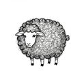 A stylized, abstract illustration of a sheep with curly wool. The wool is represented by Royalty Free Stock Photo