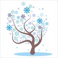 Stylized, abstract winter tree.