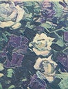 Stylized acrylic roses on textured canvas Royalty Free Stock Photo