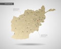 Stylized Afghanistan map vector illustration.
