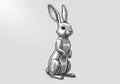 Stylized AI-generated illustration of a rabbit standing upright Royalty Free Stock Photo
