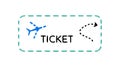 Stylized Air Ticket Icon with Dotted Lines, vector design Generative AI Royalty Free Stock Photo