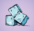 Ice cubes. Vector drawing Royalty Free Stock Photo