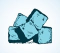 Ice cubes. Vector drawing Royalty Free Stock Photo