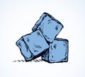 Ice cubes. Vector drawing Royalty Free Stock Photo