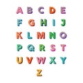 Stylized alphabet for creative design of greetings, banners, cards and designs