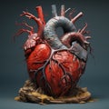 Stylized Anatomical Human Heart Illustration. Anatomical Artistry