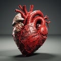 Stylized Anatomical Human Heart Illustration. Anatomical Artistry