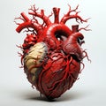 Stylized Anatomical Human Heart Illustration. Anatomical Artistry