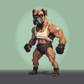 8bit Boxer Dog Illustration: Pixel Art Inspired By Gerald Brom And George Bellows