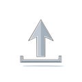 Stylized Arrow Ascending from Dock, Symbolizing Data Upload and Transfer to a Destination Point or Cloud Storage Royalty Free Stock Photo