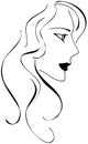 Stylized artistic woman face in black tones