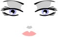 Stylized artistic woman face isolated Royalty Free Stock Photo