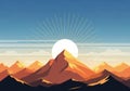 Stylized artwork of a mountain range featuring sharp, angular Royalty Free Stock Photo